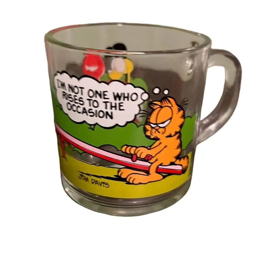 McDonald's Garfield Clear Glass Mug 1978-1980